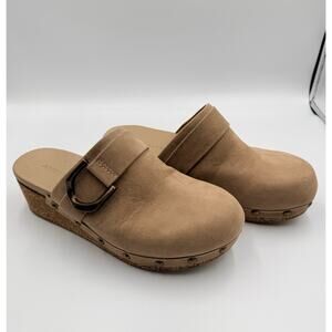 Andiamo Beige Comfort Clog Wedge Buckle Slip-On Shoes Women's 9.5W Pre-Owned